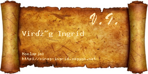 Virág Ingrid névjegykártya